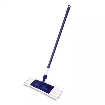 YORK Smart Flat Mop Brush 45x15 cm με τηλεσκοπική λαβή 74-130 cm, μικροΐνα, Γκρι/Μπλε