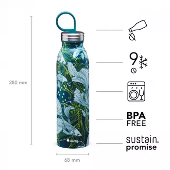 Aladdin X Naito Chilled Thermavac 0,55L Θερμός από ανοξείδωτο χάλυβα Goldfish Green