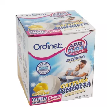 ORDINETT απορροφητής υγρασίας ανταλλακτικά δισκία 450g x 3 τεμ. λεμόνι