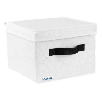 ORDINETT Τετράγωνο κουτί 25x25x19 cm Λευκό βαμβάκι