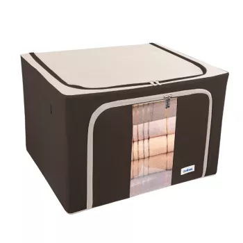 ORDINETT Υφασμάτινο κουτί L 50x40x32 cm διάφορα – Αναδιπλούμενο κουτί αποθήκευσης με καπάκι και λαβές, 64 L