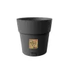STEFANPLAST Ethica Στρογγυλή γλάστρα με πιατάκι, 25 cm, Γκρι, Ανακυκλωμένο πλαστικό