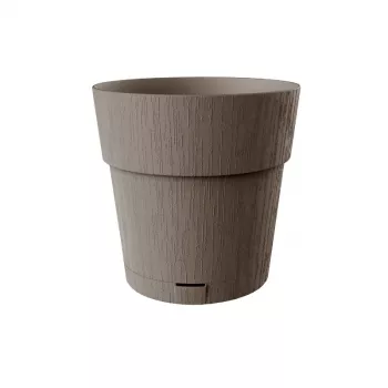 STEFANPLAST Ethica Γλάστρα με πιατάκι, 25x25 cm, Καφέ, 8,5 L, Ανακυκλωμένο πλαστικό