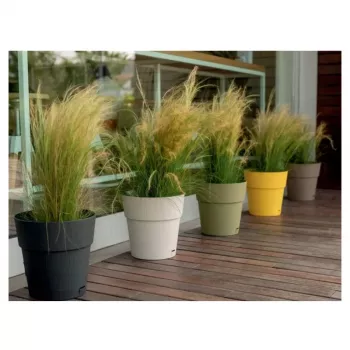 STEFANPLAST Ethica Γλάστρα με πιατάκι Ø40x39cm Γκρι