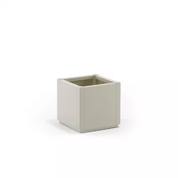 STEFANPLAST Γλάστρα Square Ethica 36x36x35 cm Λευκό
