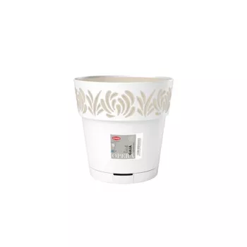 STEFANPLAST Gaia Γλάστρα με πιατάκι Ø20x19cm Λευκό