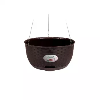 STEFANPLAST Κρεμαστή γλάστρα Natural Ø30x14,5cm Σκούρο καφέ
