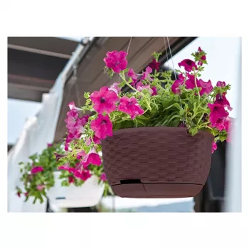 STEFANPLAST Κρεμαστή γλάστρα Natural Ø30x14,5cm Σκούρο καφέ