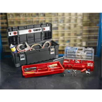 KETER DIY Hawk Βαλιτσάκι εργαλείων 26 με οργανωτή, 66 x 28,7 x 26,6 cm, Μαύρο/Κόκκινο