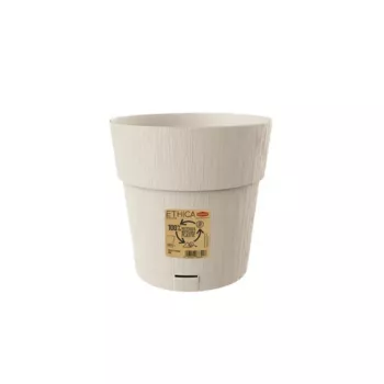 STEFANPLAST Γλάστρα με πιατάκι Ethica Ø20x19cm Λευκό