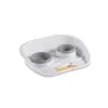 STEFANPLAST Dinner Σετ ταΐστρων κατοικίδιων, 2 μπολ (0,25 L + 0,35 L), Γκρι, 46 x 35 x 11 cm