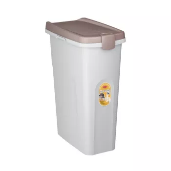 STEFANPLAST Δοχείο αποθήκευσης τροφής κατοικίδιων με ρόδες 40L 15kg λευκό/ανοιχτό γκρι
