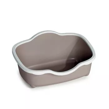 STEFANPLAST Αμμολεκάνη γάτας Tres Chic Open 56x38,5x26 cm λευκή/ανοιχτό γκρι