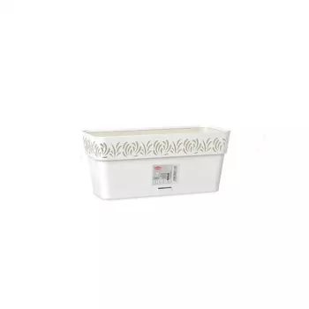 STEFANPLAST Ζαρντινιέρα με πιατάκι Gaia 30x13x12 cm λευκή