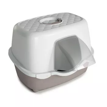 STEFANPLAST Αμμολεκάνη γάτας Tres Chic Outdoor 56x54,5x39cm λευκή/ανοιχτό γκρι