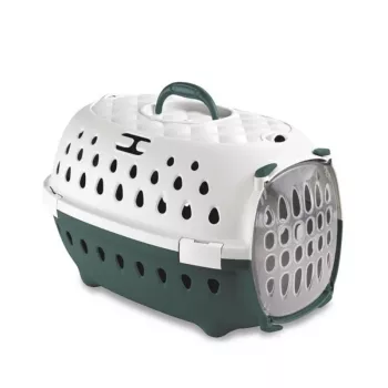 STEFANPLAST Travel Chic Θήκη μεταφοράς για κατοικίδια 50x34,5x32 cm λευκό/πράσινο