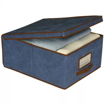 ORDINETT Κουτί αποθήκευσης ύφασμα 48x36x19 cm μπλε
