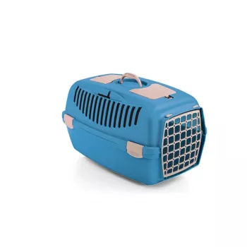 STEFANPLAST κλουβί μεταφοράς Gulliver 2 με πλαστική πόρτα 55x36x35cm μπλε