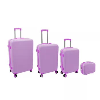 ORDINETT Σετ βαλίτσες σκληρές 4 τεμ. 98L/60L/43L/15L ροζ