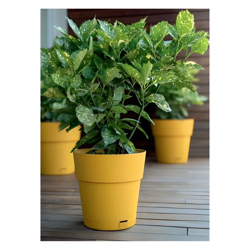 STEFANPLAST Ethica Γλάστρα με πιατάκι Ø40x39cm μουσταρδί