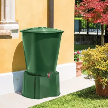 STEFANPLAST Βαρέλι βρόχινου νερού 210L με καπάκι και βρύση Ø76,5x84cm πράσινο