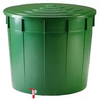 STEFANPLAST Βαρέλι βρόχινου νερού 500L με καπάκι και βρύση Ø100x85cm πράσινο