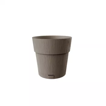 STEFANPLAST Ethica Γλάστρα με Πιατάκι Ø20x19cm Καφέ