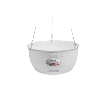 STEFANPLAST Κρεμαστή γλάστρα Natural Ø30x14,5cm Λευκό