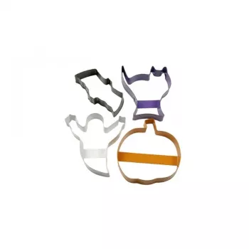GUARDINI Halloween Σετ 4 κουτιών μπισκότων, 10 x 2 cm, στρογγυλά κουτιά μπισκότων από λευκοσίδηρο