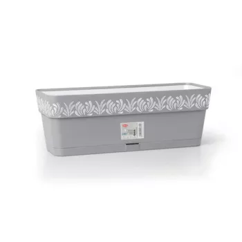STEFANPLAST Γλάστρα με πιατάκι Gaia 50x18x17 cm Γκρι