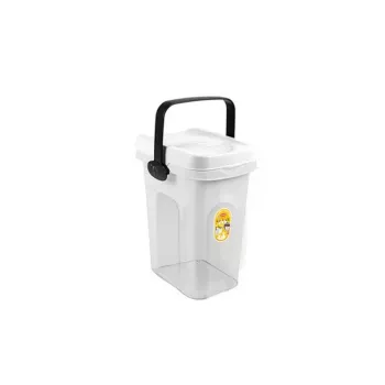 STEFANPLAST Δοχείο αποθήκευσης τροφής κατοικίδιων 2,5 kg 7 L 23x19x31 cm, Διάφανο/Λευκό
