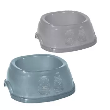 STEFANPLAST Break 4 Παχνί φαγητού για κατοικίδια, 2L, 28x28x10 cm, αντιολισθητικό, ασορτί γκρι/μπλε