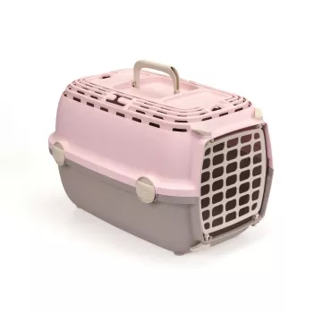 STEFANPLAST Μεταφορικό κουτί Horizon 1 με πλαστική πόρτα 48x32x30cm Ροζ/Γκρι