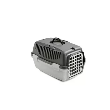 STEFANPLAST Μεταφορικό κουτί Gulliver 1 με πλαστική πόρτα 48x32x31cm Σκούρο γκρι/Ανοιχτό γκρι