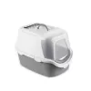 STEFANPLAST Cathy Easy Clean Τουαλέτα γάτας με καπάκι 56x40x40cm Λευκό/Γκρι