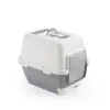 STEFANPLAST Cathy Clever & Smart Αμμολεκάνη γάτας με καπάκι, Λευκό/Γκρι, 58x45x48 cm