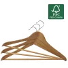 ORDINETT Ξύλινες κρεμάστρες, σετ 6 τεμ., ξύλο οξιάς, 44,5 cm, φυσική επιφάνεια, περιστρεφόμενοι γάντζοι