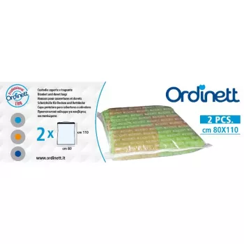 ORDINETT πλαστική σακούλα οροφής 2 τεμ. 80x110cm σακούλα αποθήκευσης κενού με διπλό φερμουάρ και καθολική βαλβίδα