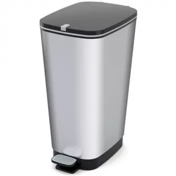 KIS Κάδος απορριμμάτων με ποδωστήριο Metallic Chic Κάδος L 45L Χαλύβδινο γκρι