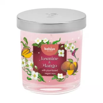 Bolsius Floral Fusion γιασεμί & μάνγκο αρωματικό κερί σε γυαλί, 80x72 mm