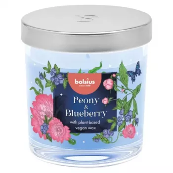 Bolsius Aromatic αρωματικό κερί σε γυαλί Floral Fusion παιώνια & βατόμουρο Ø80x72mm