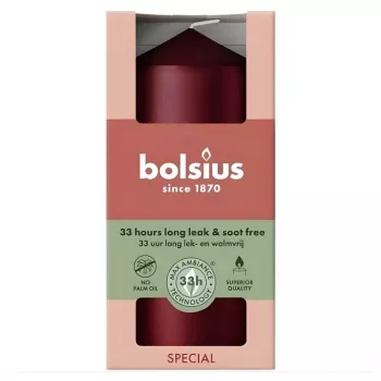 Bolsius κερί κύλινδρος Ø120x58 mm, Metallic Red