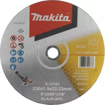 Makita E-13764 δίσκος κοπής 230 mm, οπή 22,23 mm, πάχος 1,9 mm, για μέταλλο και ανοξείδωτο χάλυβα
