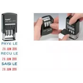 Trodat Printy Dater 4850L PAYÉ LE (FR) Αυτομελανόμενος σφραγίδα ημερομηνίας, γαλλικά, 24 x 24 mm, μαύρο 4850/L2