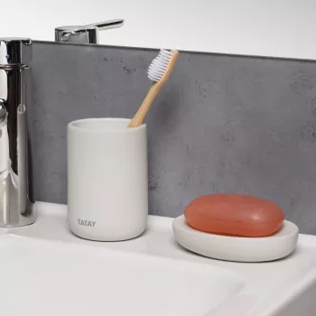 TATAY Soft Ceramic Θήκη οδοντόβουρτσας, λευκό