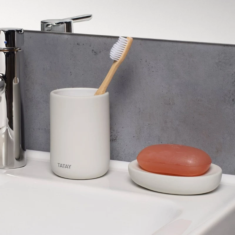 TATAY Soft Ceramic Θήκη οδοντόβουρτσας, λευκό