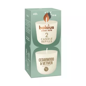 BOLSIUS Clean Light Κεριά επαναπλήρωσης 2 τεμ. Ξύλο κέδρου & Vetiver
