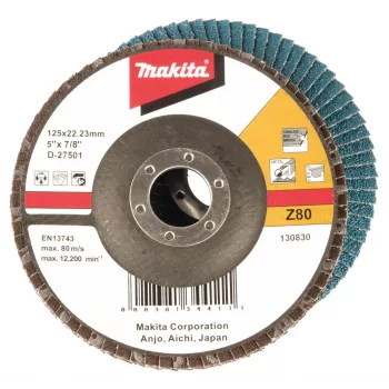 Makita D-27501 δίσκος λείανσης με πτερύγια 125mm ζιρκονία κόκκος 80 κωνικός