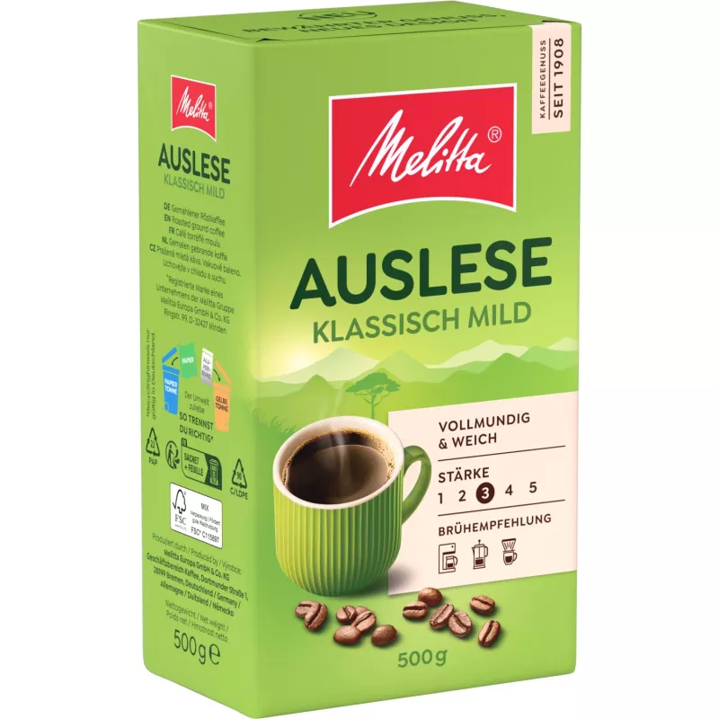 Melitta Auslese Klassisch-Mild αλεσμένος καφές, 500 g