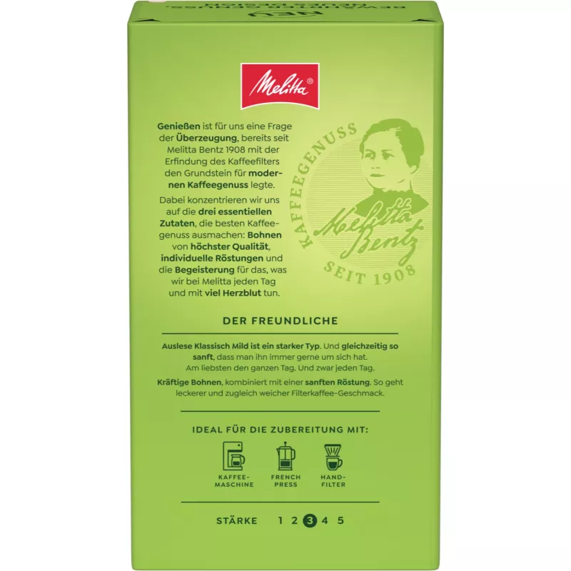 Melitta Auslese Klassisch-Mild αλεσμένος καφές, 500 g